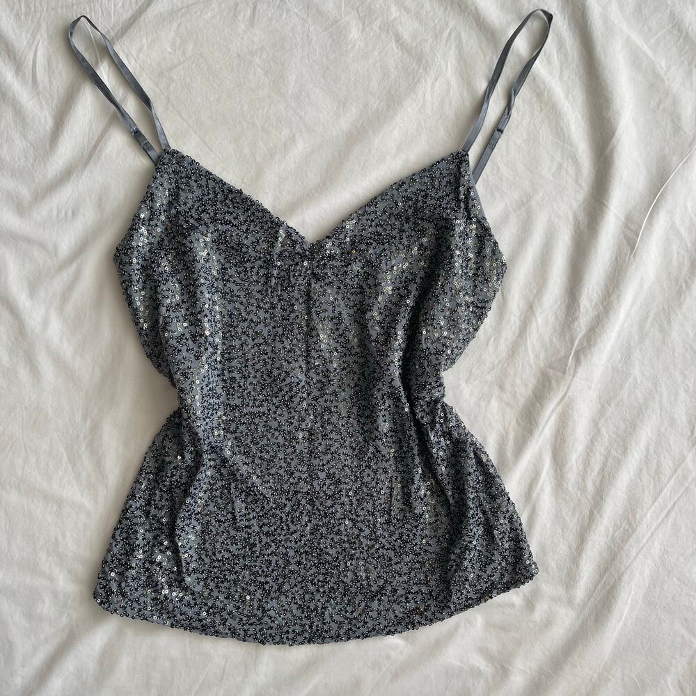 Y2K The Limited Sequin Silver Cami - Size L